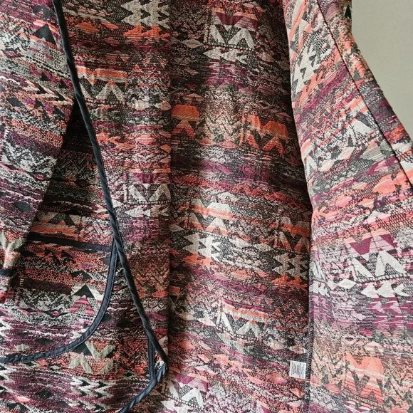 Kollontai Aztec Open Front Bohemian Hippie Casual Fall Cardigan Size Small. - Picture 8 of 16